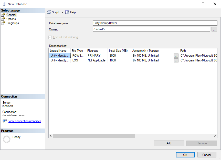 creating database