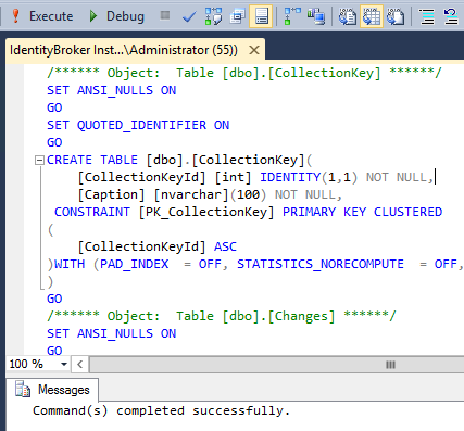 script execution successful